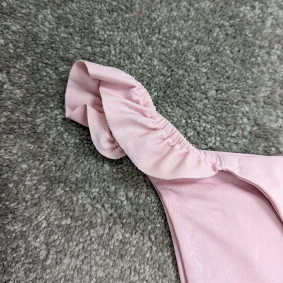 Aerie Pink Bikini Bottoms - Side-Tie Details - Size XL Barbiecore Ruffle Beach - Picture 2 of 9